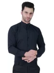 Shirt Black Chinese Collar