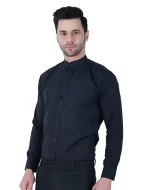 Shirt Black Chinese Collar