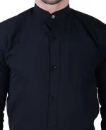 Shirt Black Chinese Collar