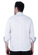 Chef Coat Deluxe White Black Trim