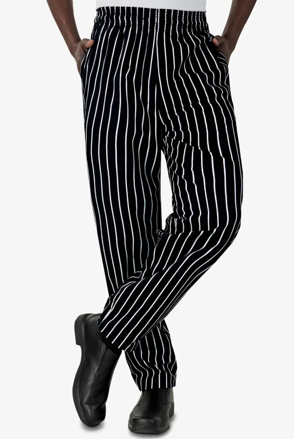 Trouser Elastic String Chalk Striped