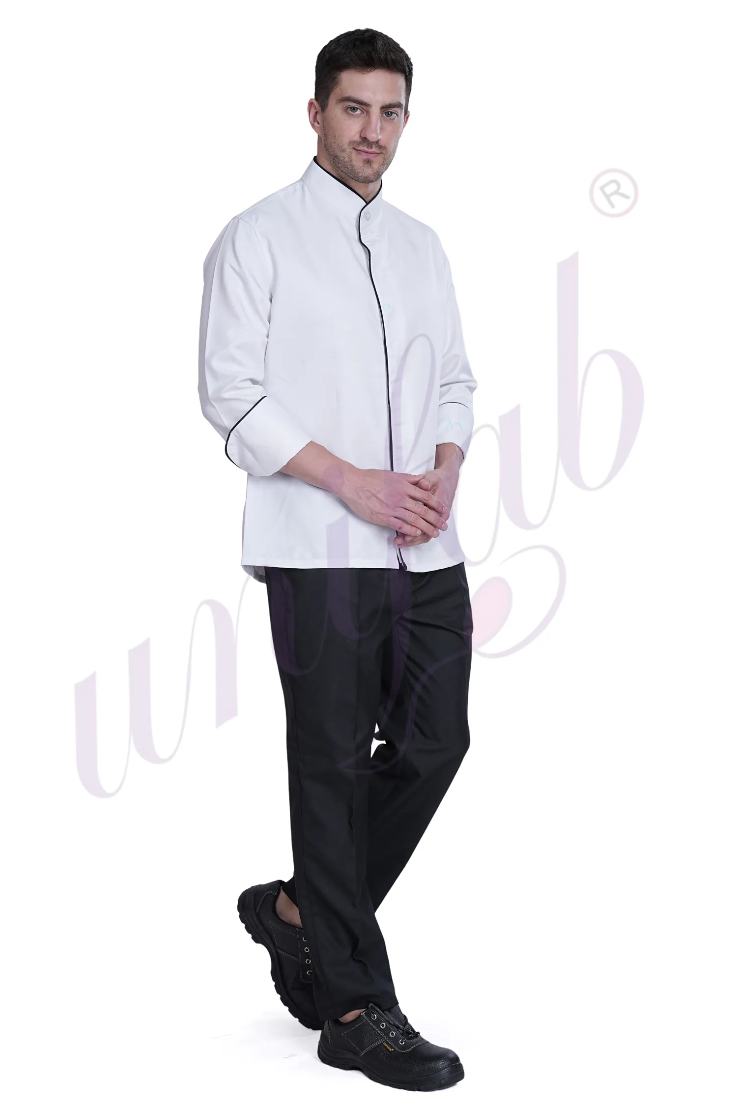 Chef Coat Premium White - Black Trim
