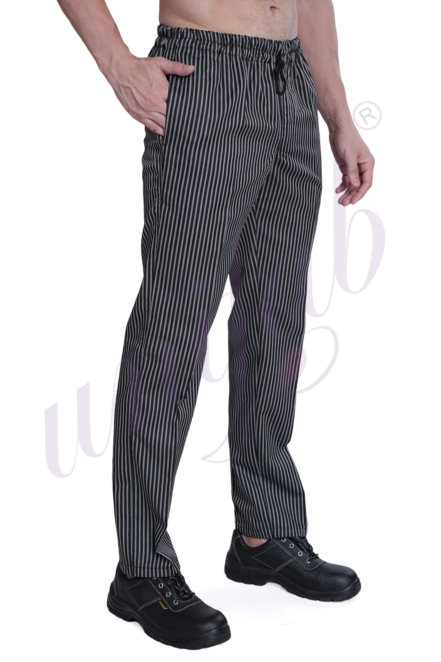 Trouser Elastic String Bar At Law Striped