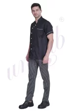 Chef Coat Black Deluxe Short Sleeve