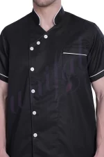 Chef Coat Black Deluxe Short Sleeve