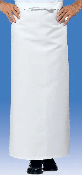 Ankle length White Apron With Flap