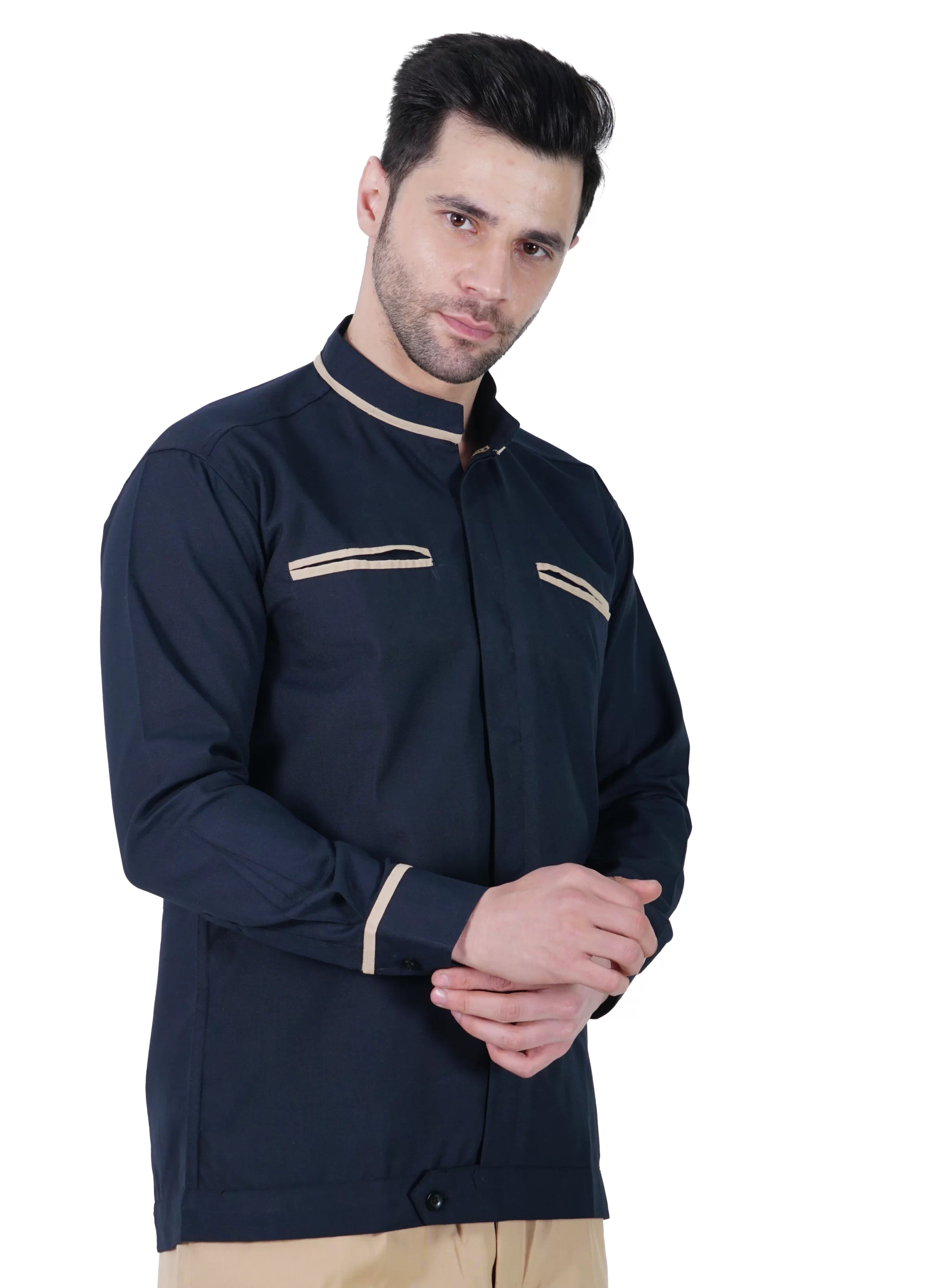 Housekeeping Navy Blue Shirt Designer - Full Sleeve