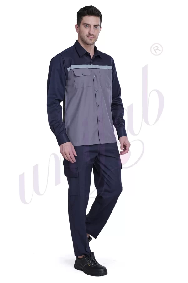 Shirt Worker Full Sleeve Grey / Navy