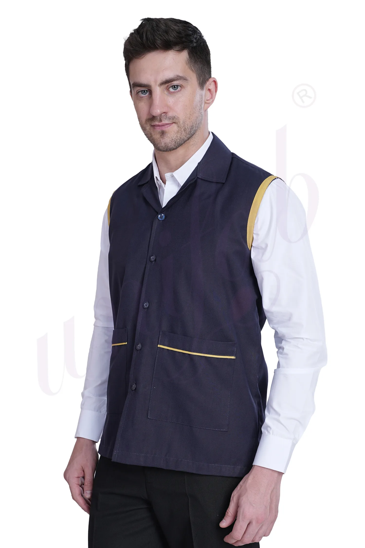 Vest Navy Blue - Gold Trim