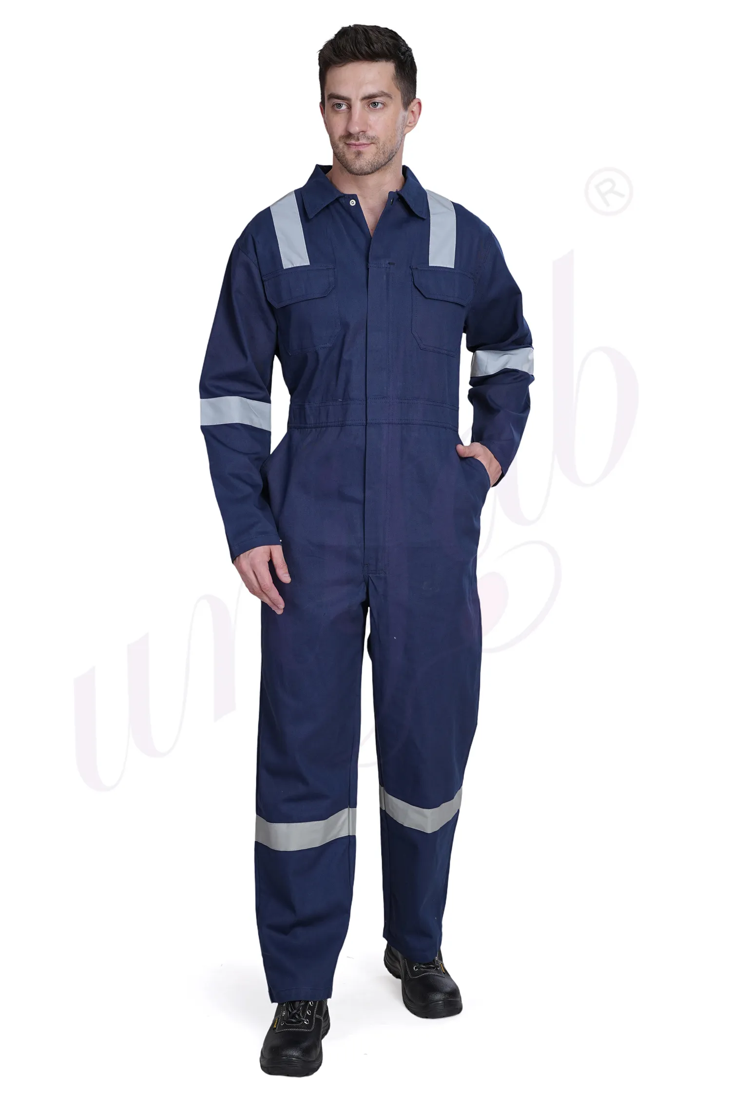 Boiler Suit Navy With 2 inch Reflector