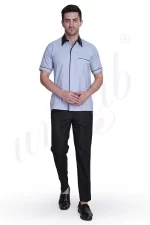 Housekeeping Grey and Navy Combination Shirt