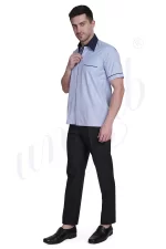 Housekeeping Grey and Navy Combination Shirt