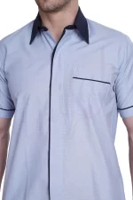 Housekeeping Grey and Navy Combination Shirt