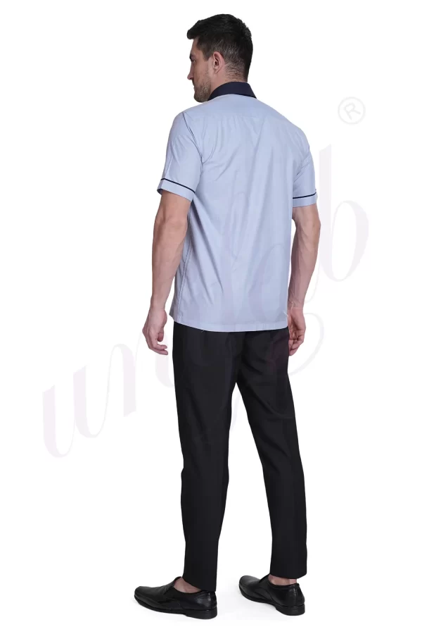 Housekeeping Grey and Navy Combination Shirt