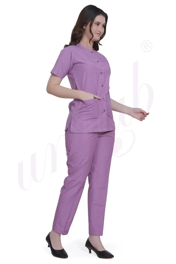 Patient Dress Ladies Shirt Trouser Type Purple