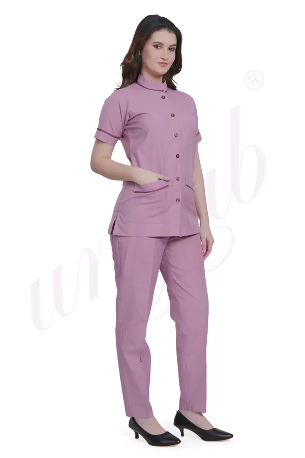 Nursing Uniform Set Pink with Magenta Trim