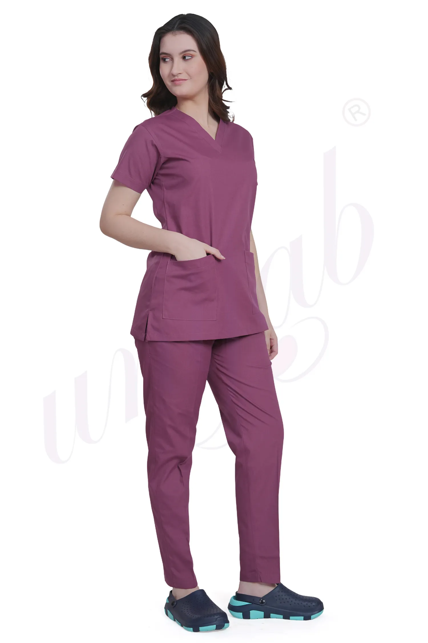 Medical Scrub Female Plain Magenta