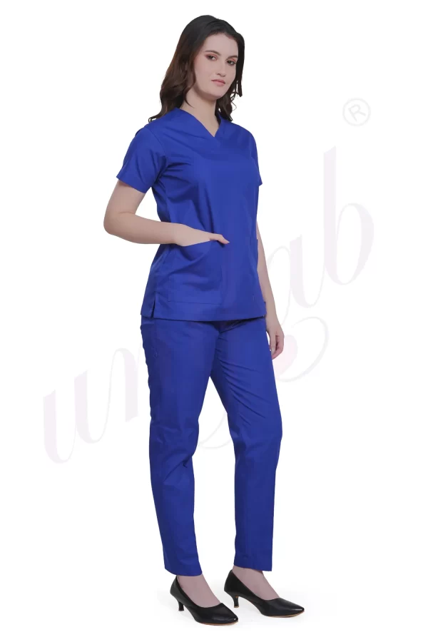 Medical Scrub Female Plain Royal Blue - Stretchable