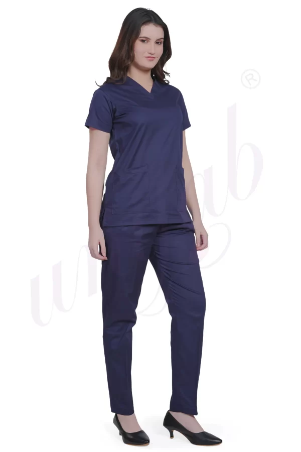 Medical Scrub Female Plain Navy Blue - Stretchable