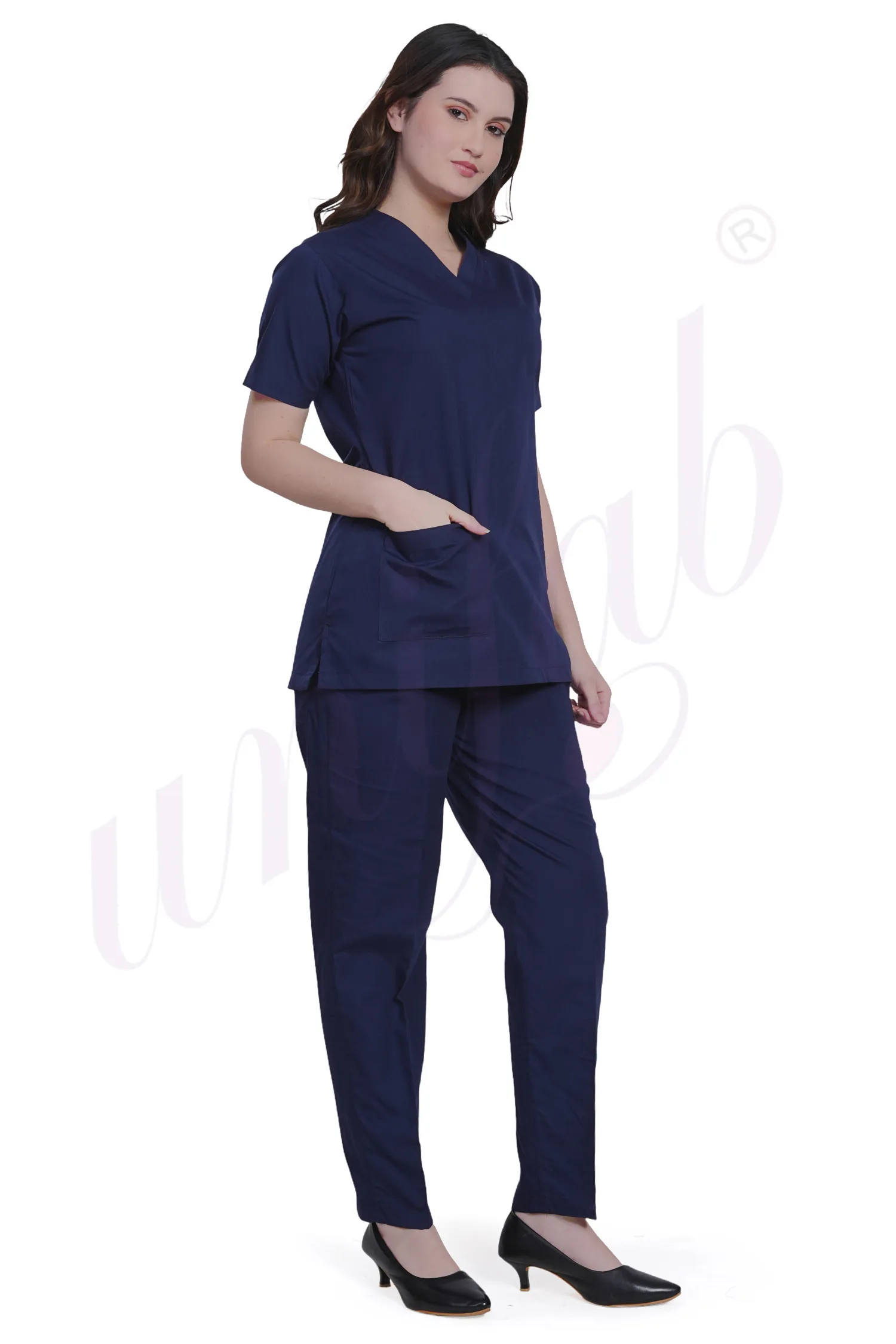 Medical Scrub Female Plain Navy Blue