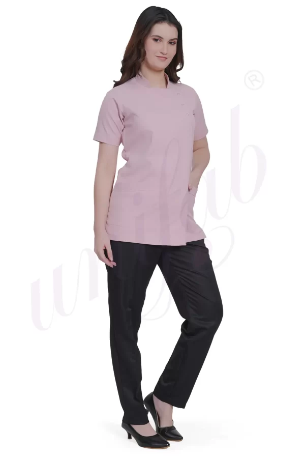 Nursing Uniform Set Pink with Snap Closure