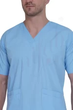 Medical Scrub Male Sky Blue - 2 Way Stretchable