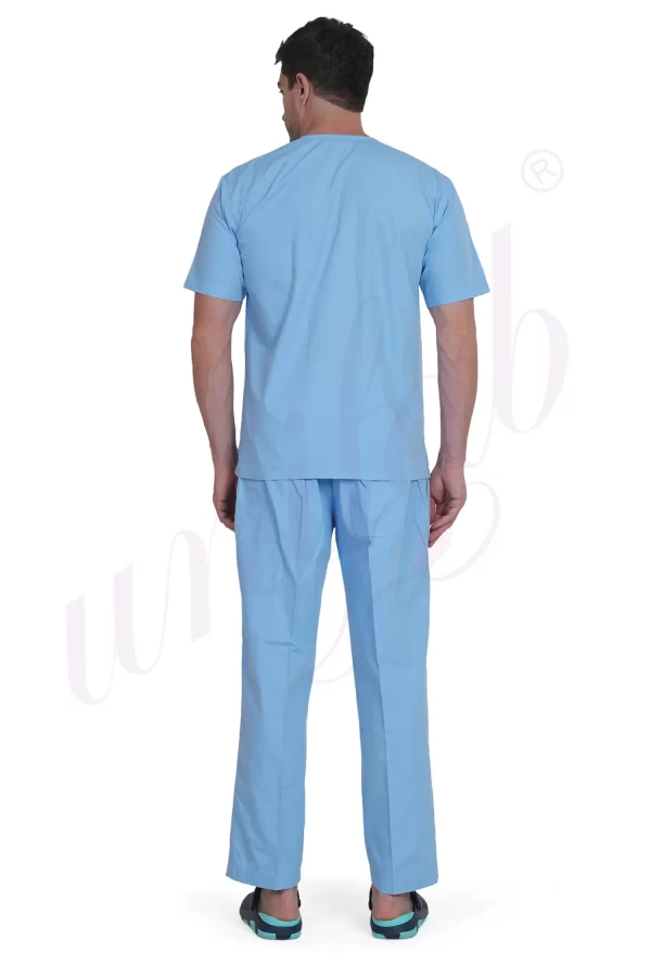Medical Scrub Male Sky Blue - 2 Way Stretchable