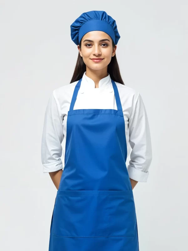 Bib Apron and Mushroom Cap Set - Royal Blue