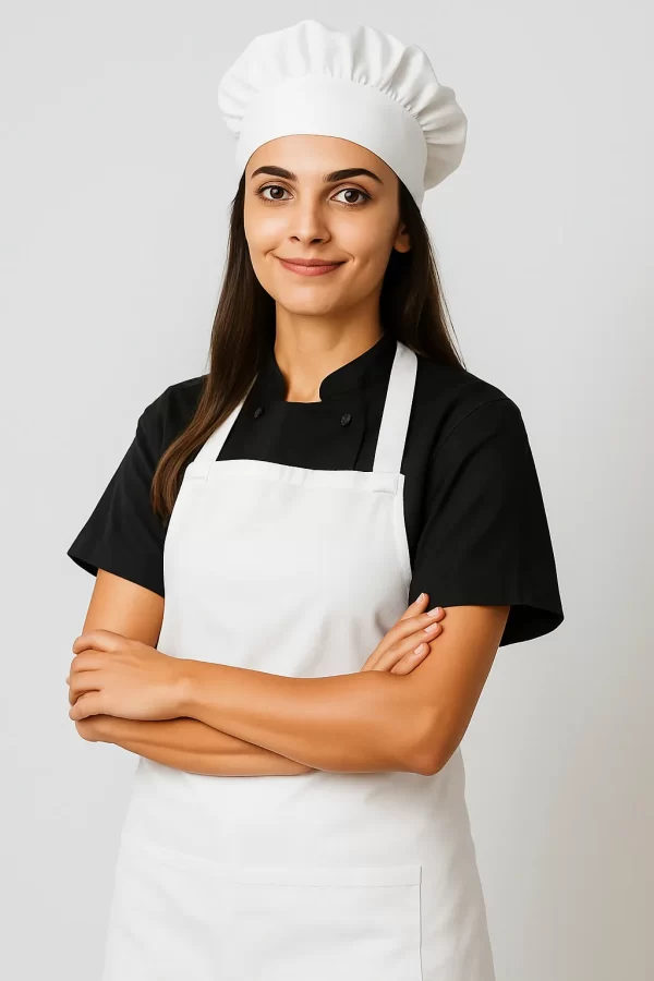 Bib Apron and Mushroom Cap Set - White