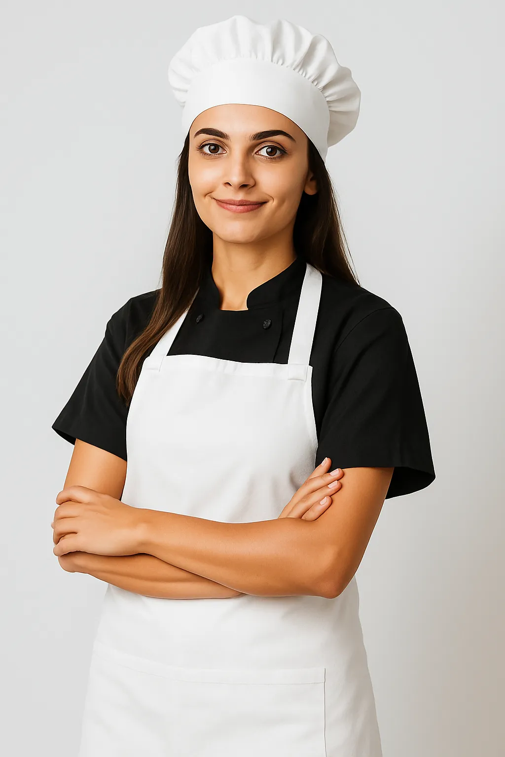 Bib Apron and Mushroom Cap Set - White