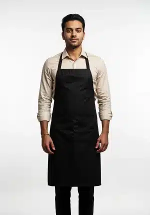 Bib Apron Black Free Size Unisex (Pack of 5 Pcs)