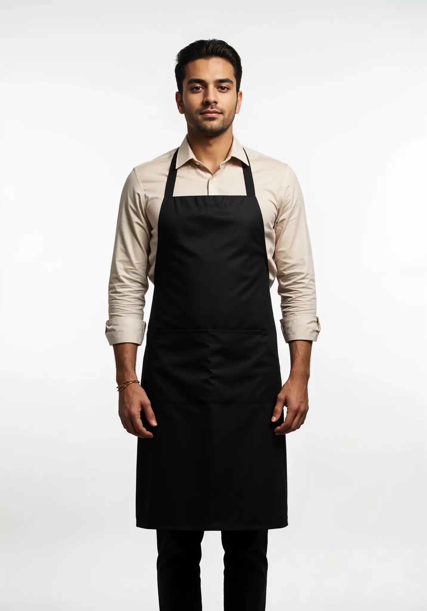 Bib Apron Black Free Size Unisex (Pack of 5 Pcs)