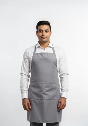 Bib Apron Grey Free Size Unisex (Pack of 5 Pcs)