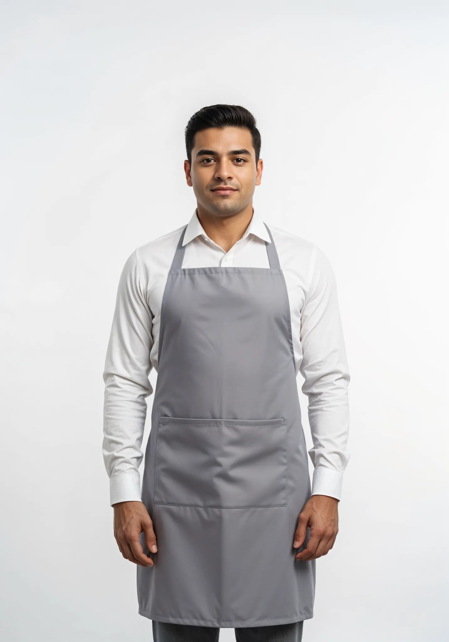 Bib Apron Grey Free Size Unisex (Pack of 5 Pcs)