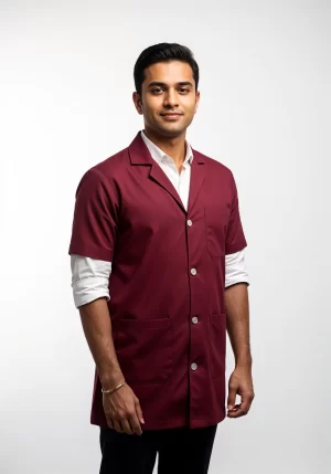 Unisex Support Staff Jacket - Maroon Half Sleeve