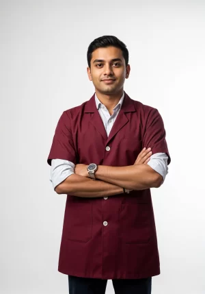 Lab Coat- Maroon (3)