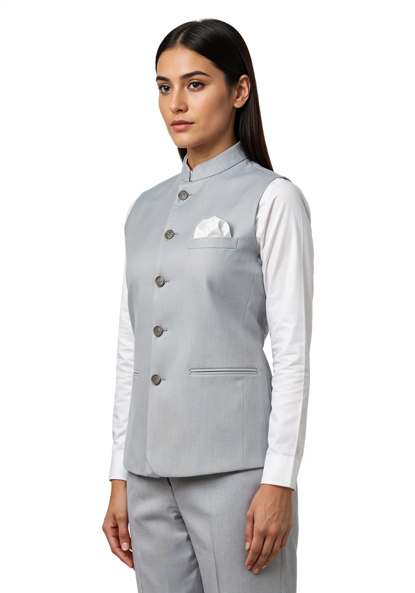 Sleeveless Jacket Female Light Grey - Female