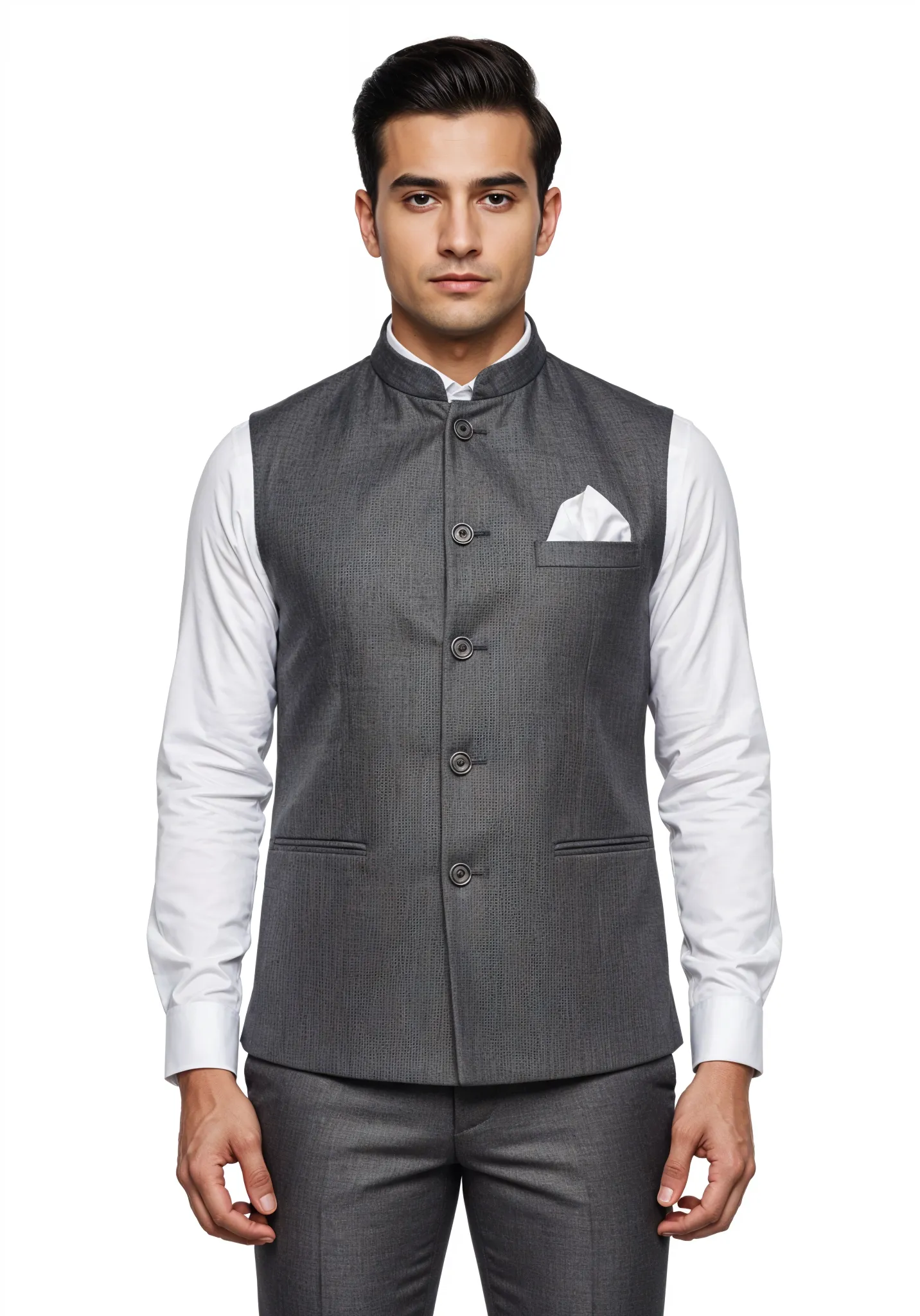 Nehru Jacket-Male- D Grey Mellange (1)