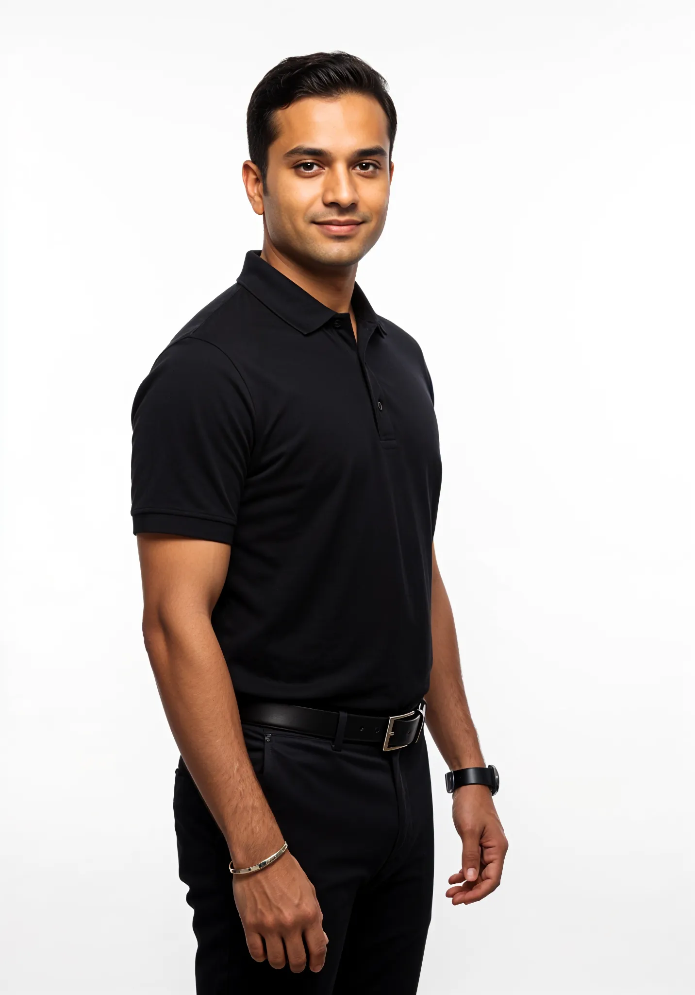 Unisex Polo Tshirt Black Poly Cotton (Minimum Order 10 Pc's)